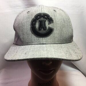 RARE Crooks & Castles Snapback Hat Cap Men's Solid Grey W/White Logo Snapback